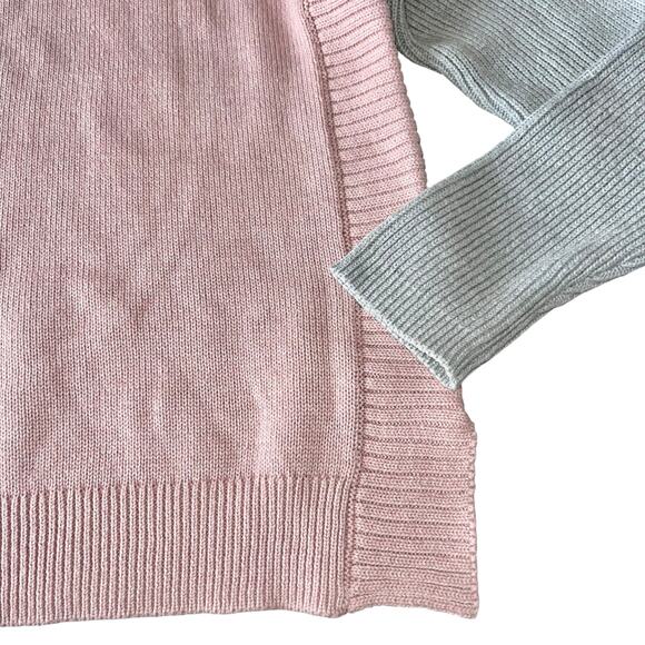Sweater Colorblock Pink Gray Boxy - Picture 5 of 10